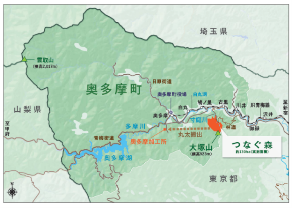 【「つなぐ森」所在地】