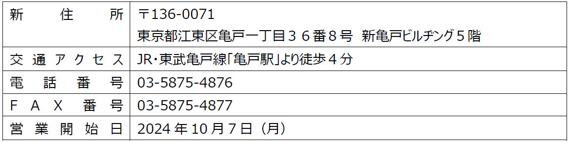 マンション事業本部「東京東支店」移転のお知らせ