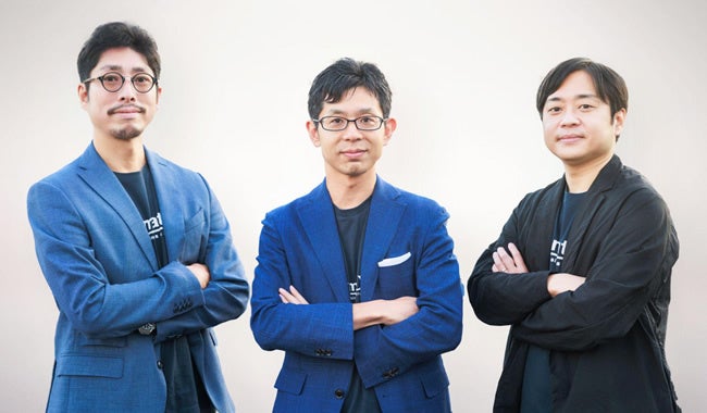 （右から新任取締役CFO 信原、代表取締役 渡邉、取締役CTO 倉本）
