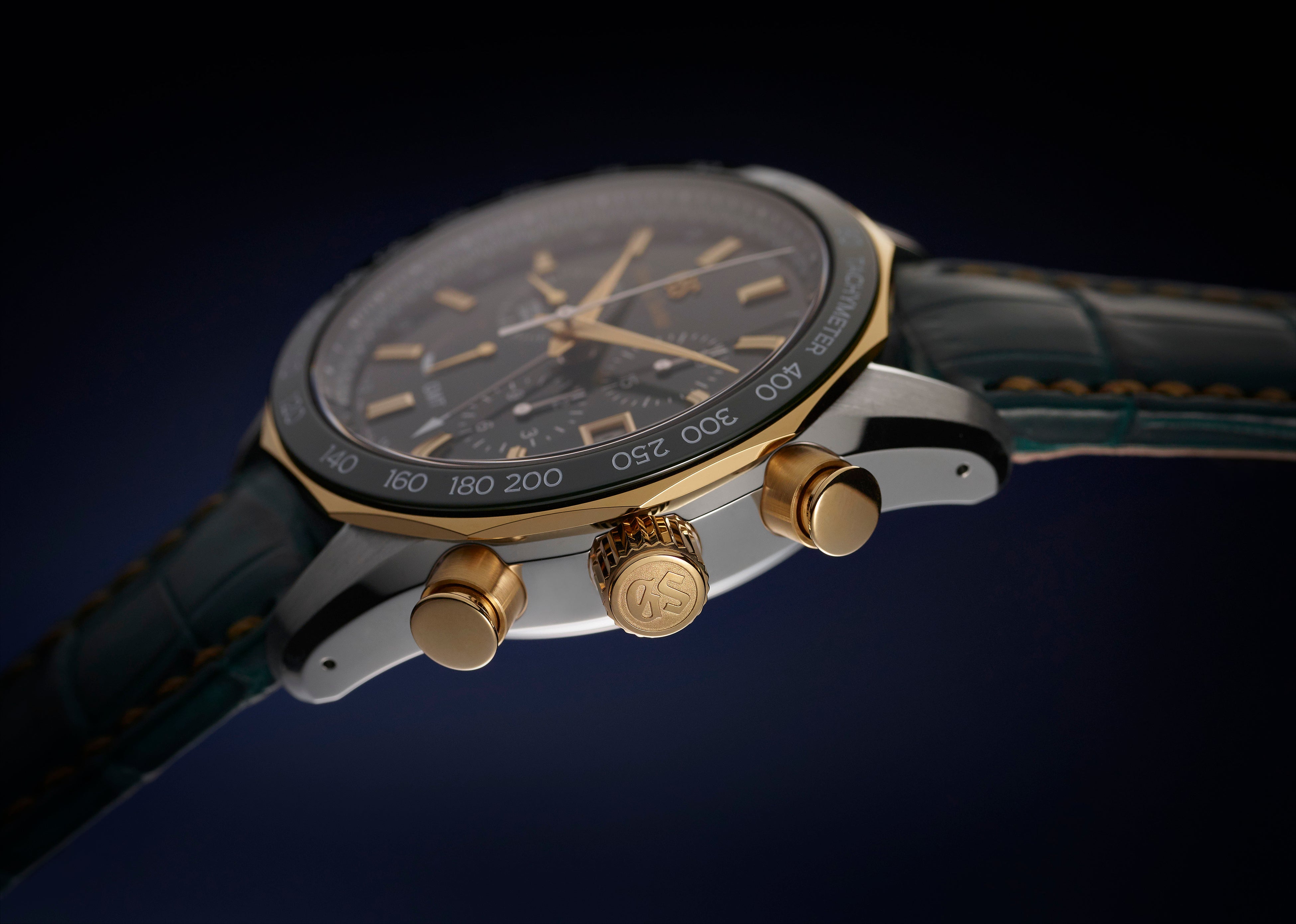 リュウズ、クロノグラフボタン：3種類（SS、18KYG、18KPG）◎針と同色のみ