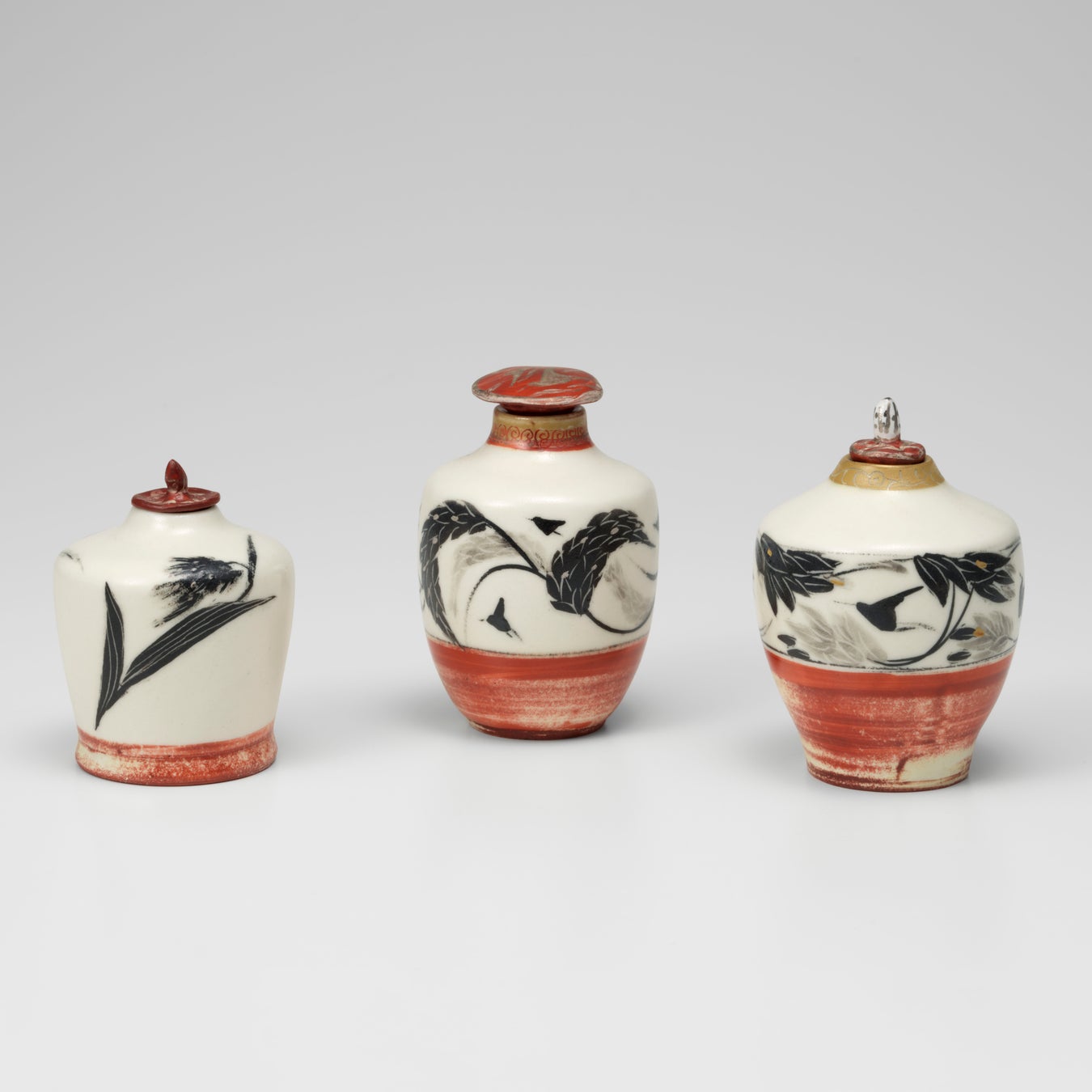 米田 和 「黒絵小壺」(径6~6.5×高さ7.5~9.5㎝)