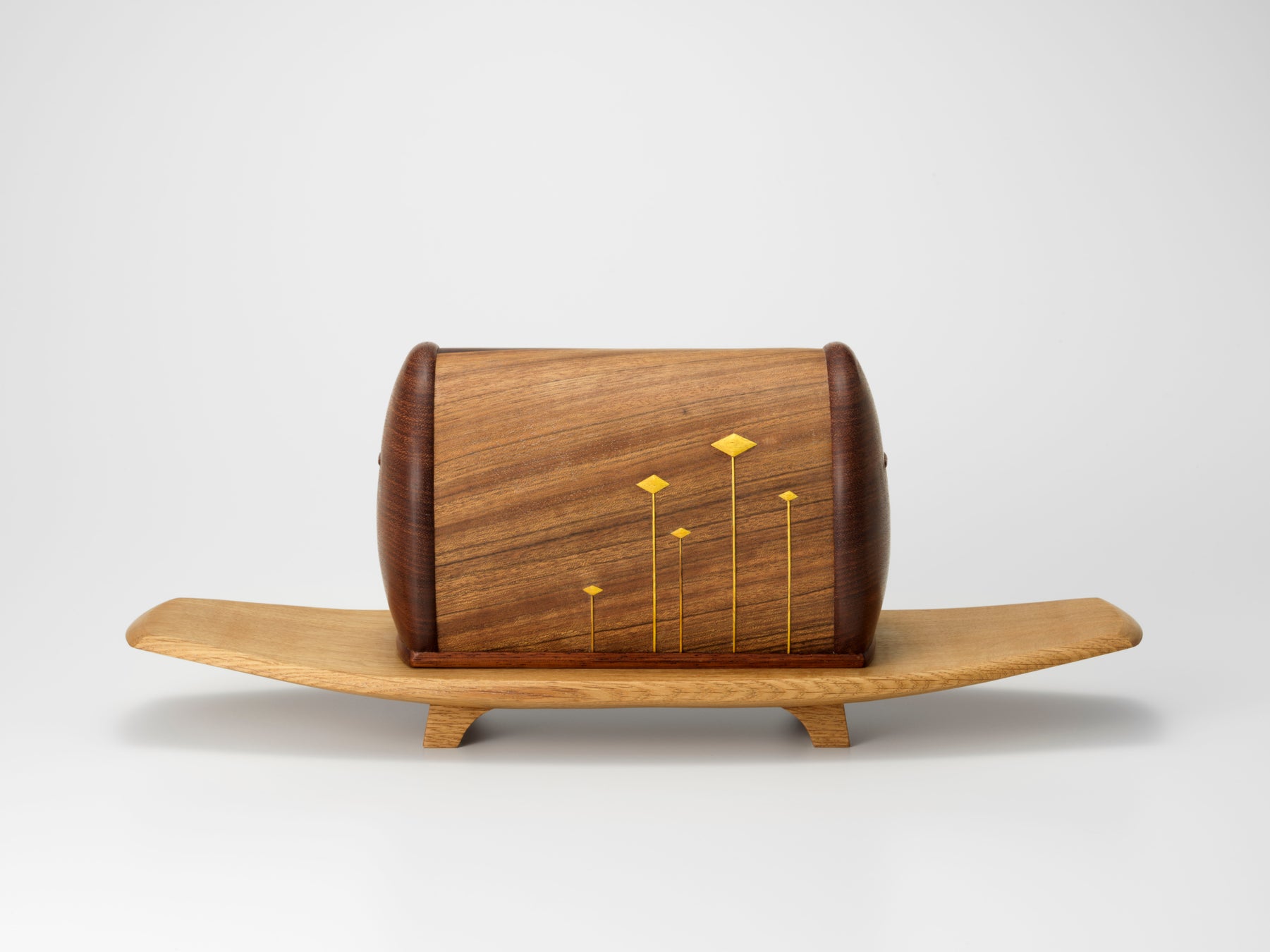 五十嵐 誠(木工) 「チーク楢造蓋器」(15×44.5×h17.5cm)