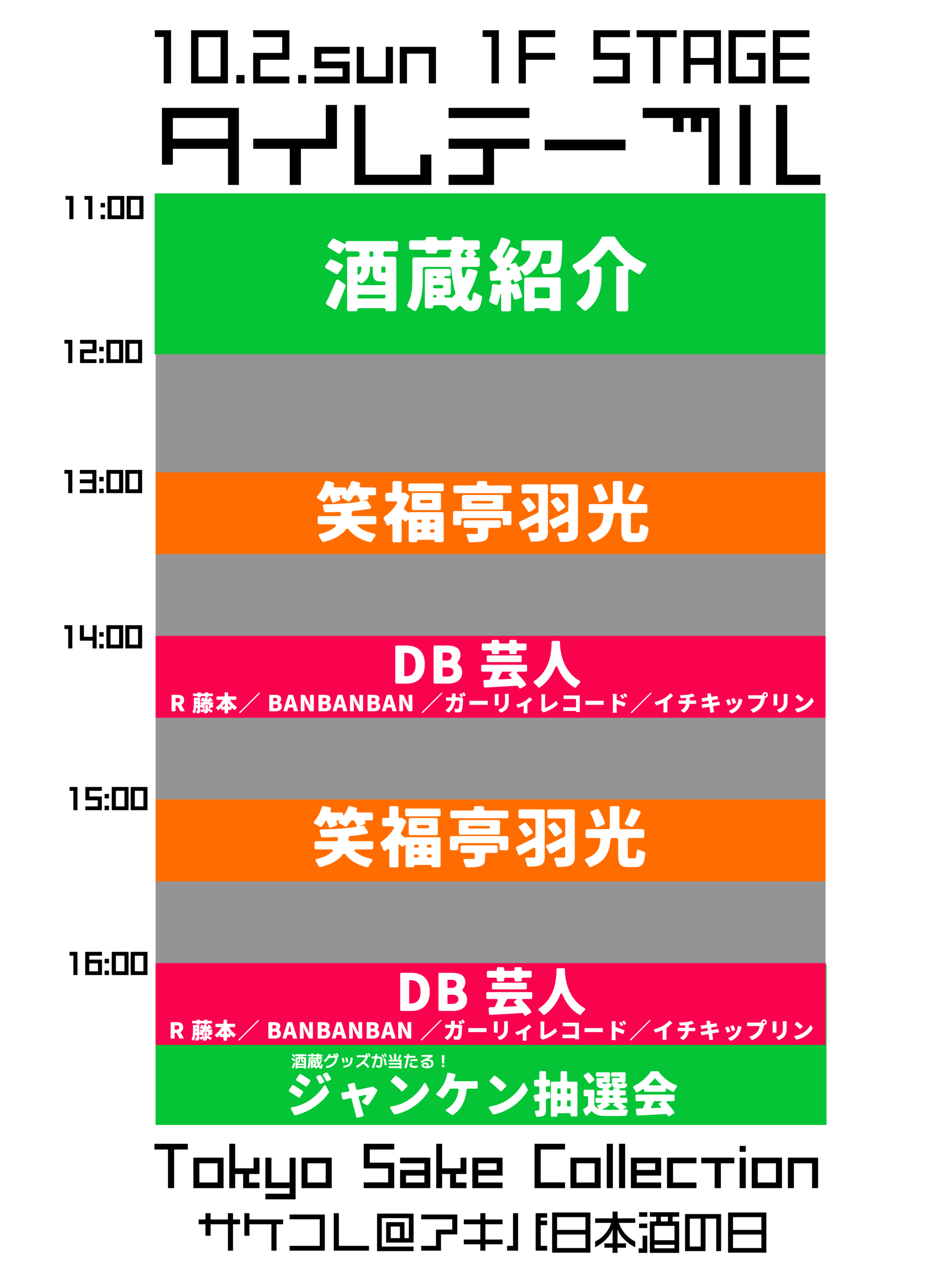 10月２日ステージタイムテーブル