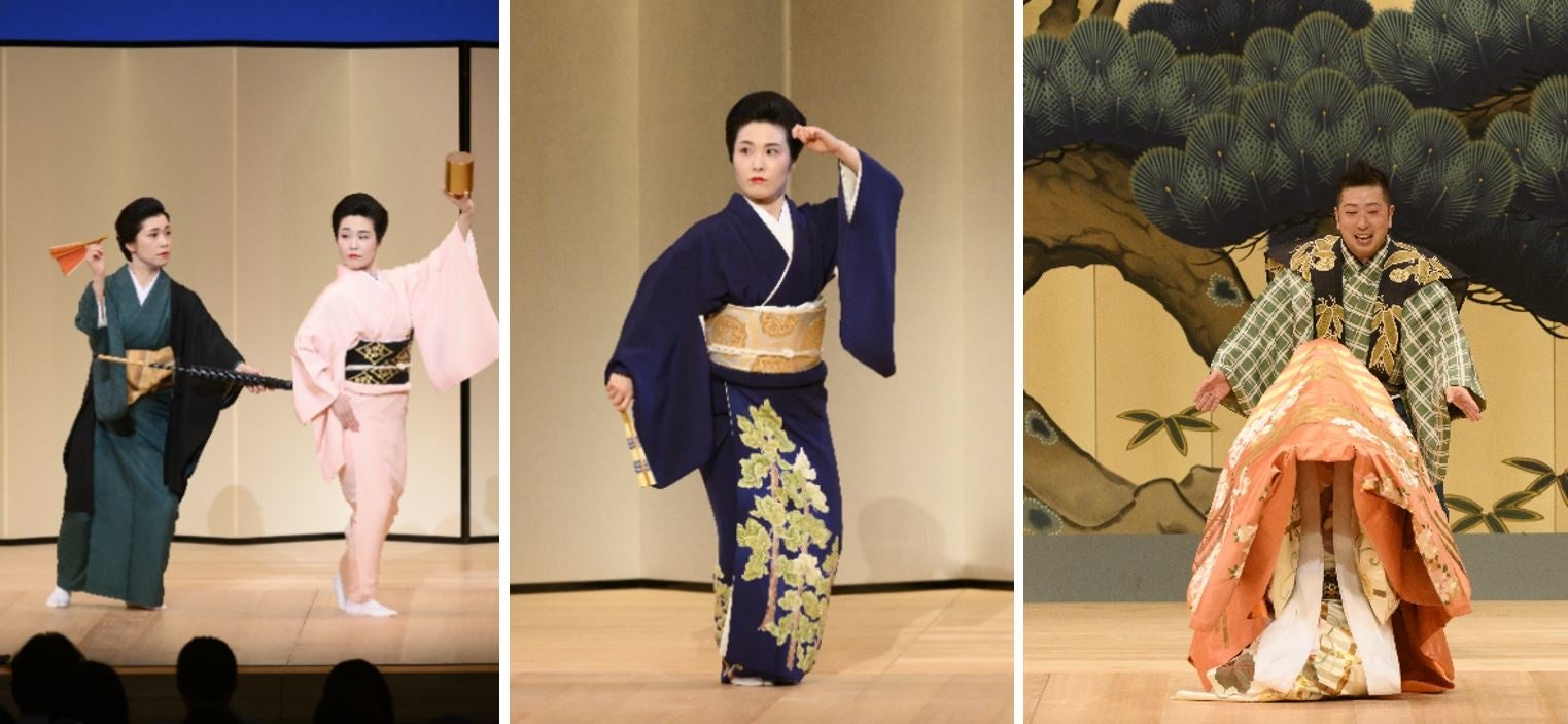 京舞と狂言vol.1 左「三国一」　中央「鉄輪」 右「因幡堂」© 京都芸術大学舞台芸術研究センター　写真撮影：桂秀也