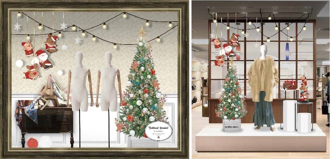 左：守口店ウインドウディスプレイ、右：守口店メインディスプレイ