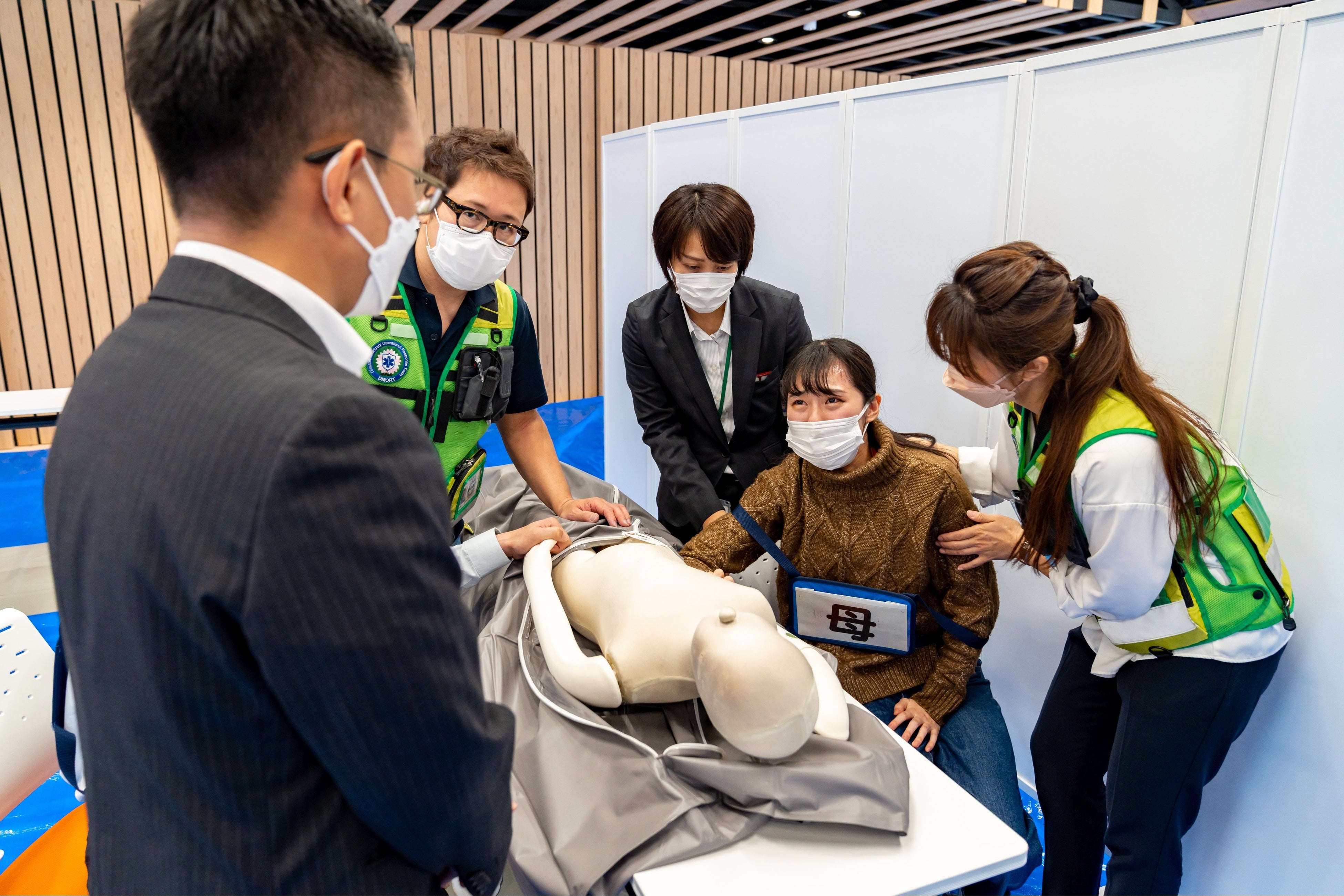 2022年10月に行われた被災者支援訓練の様子。