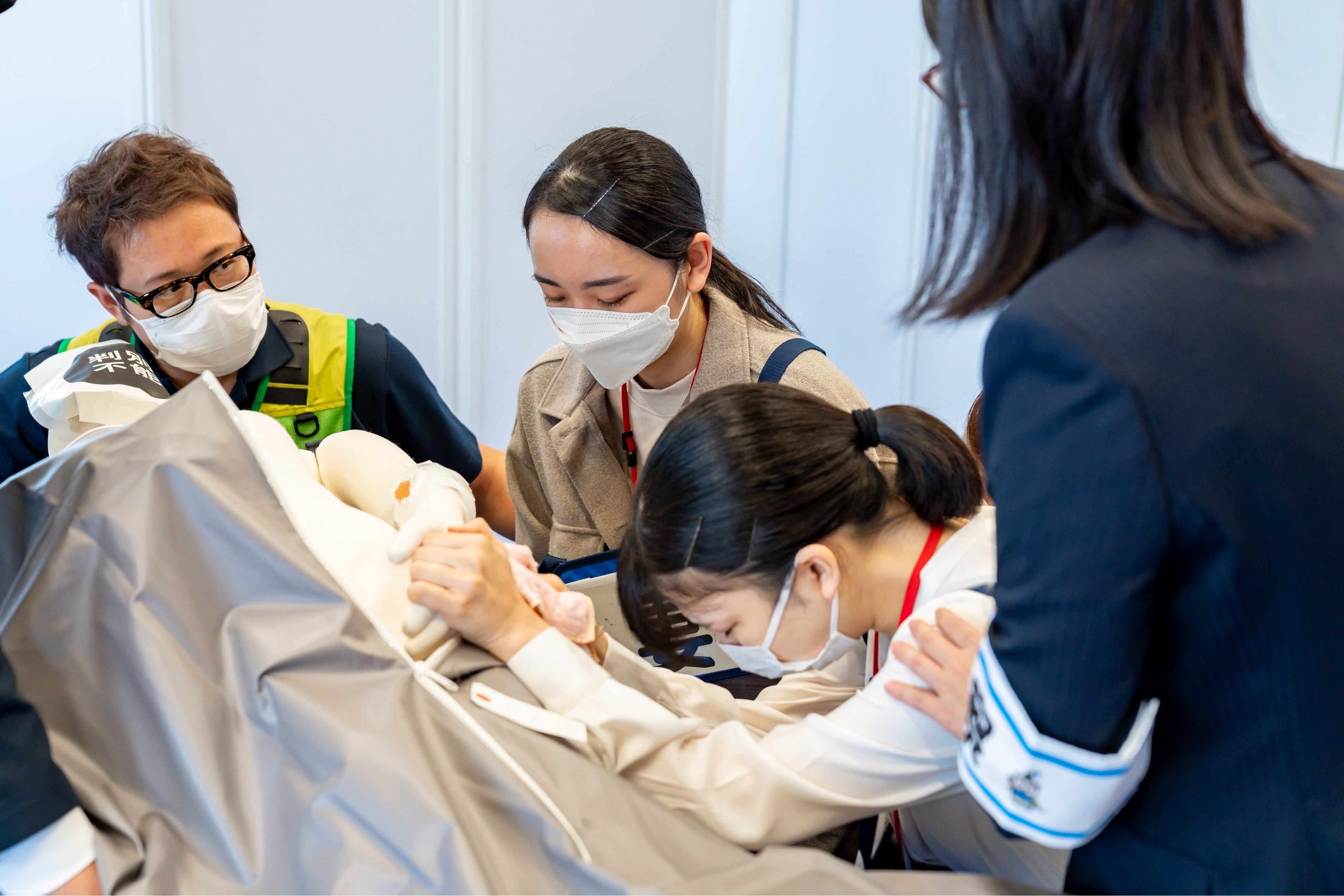 2022年10月に行われた被災者支援訓練の様子。