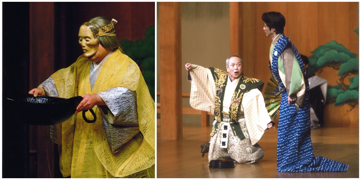 左から　卒都婆小町（撮影：山口宏子）／隠狸（撮影：志賀智）