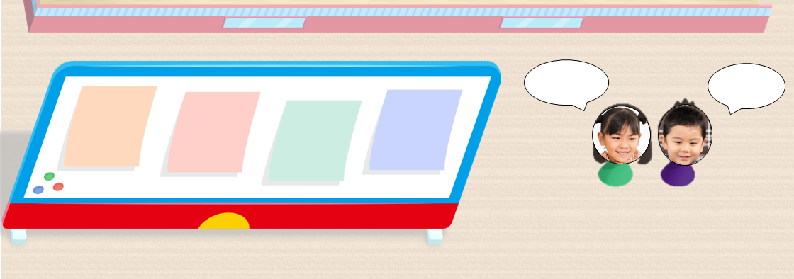 授業終わりに先生に聞きに行ったり、 お友だちと会話ができたり！