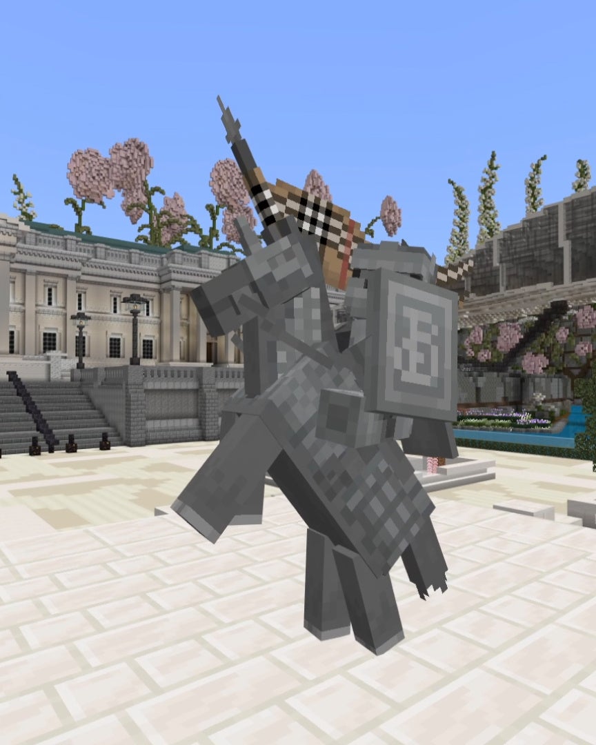 © Courtesy of Burberry and 2022 Mojang AB. (MINECRAFT and the MINECRAFT logo are trademarks of Microsoft Corporation)