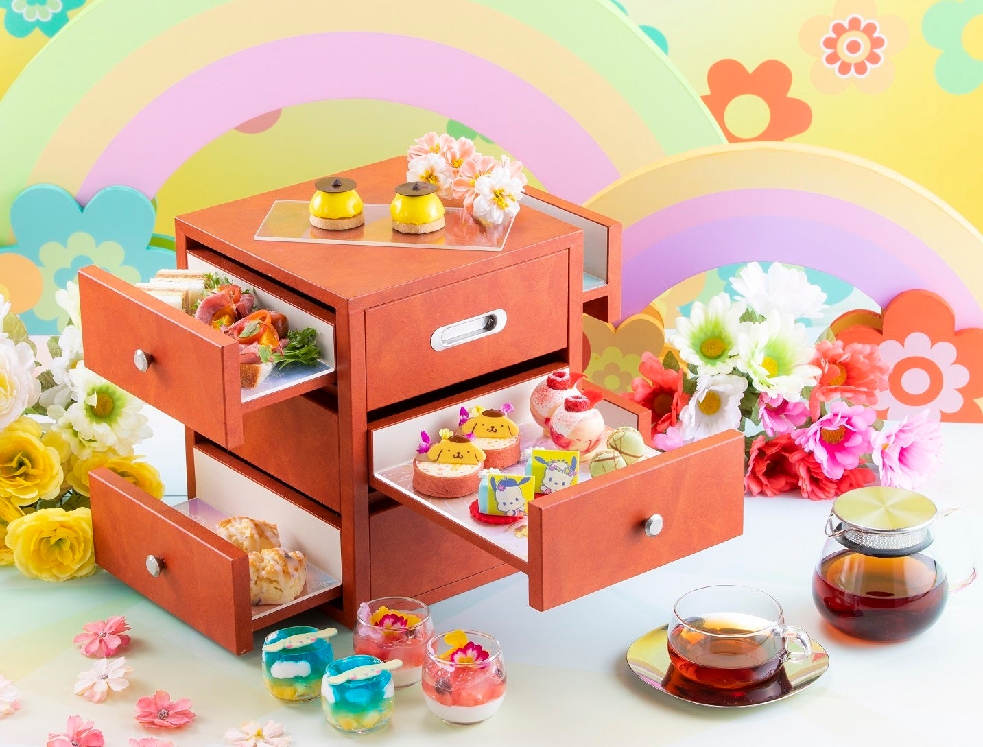 サンリオキャラクターズ コラボアフタヌーンティーセット　～ジョイフル・サマーフェスティバル～　イメージ