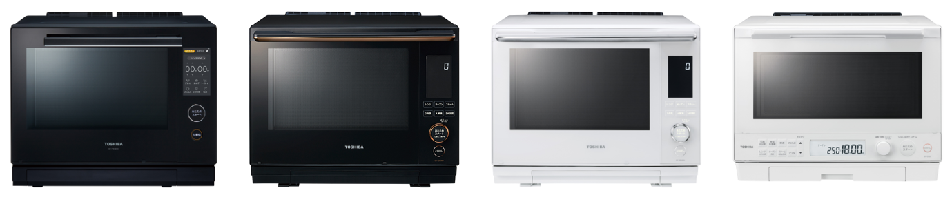 左から、ER-YD7000(K)グランブラック／ER-YD5000(K)グランブラック／ER-YD3000(W)グランホワイト／ER-YD100(W)グランホワイト