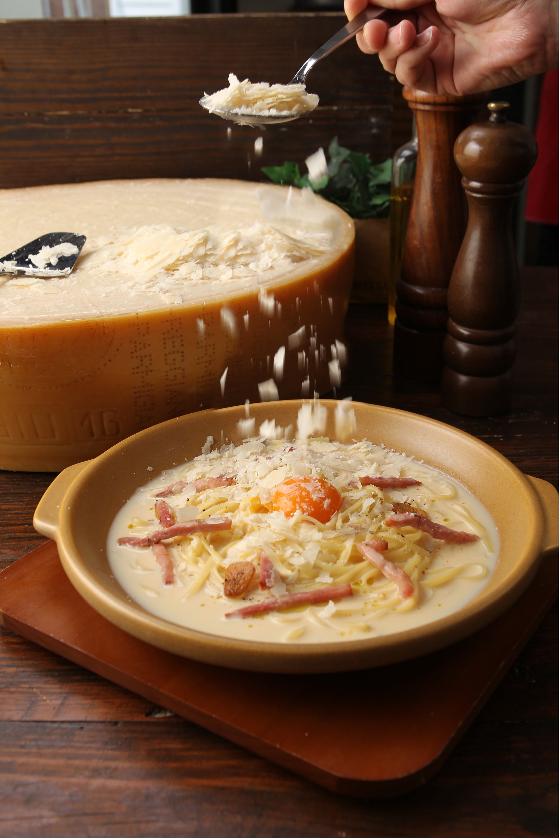 24ヶ月熟成の”パルミジャーノ・レッジャーノ“のカルボ