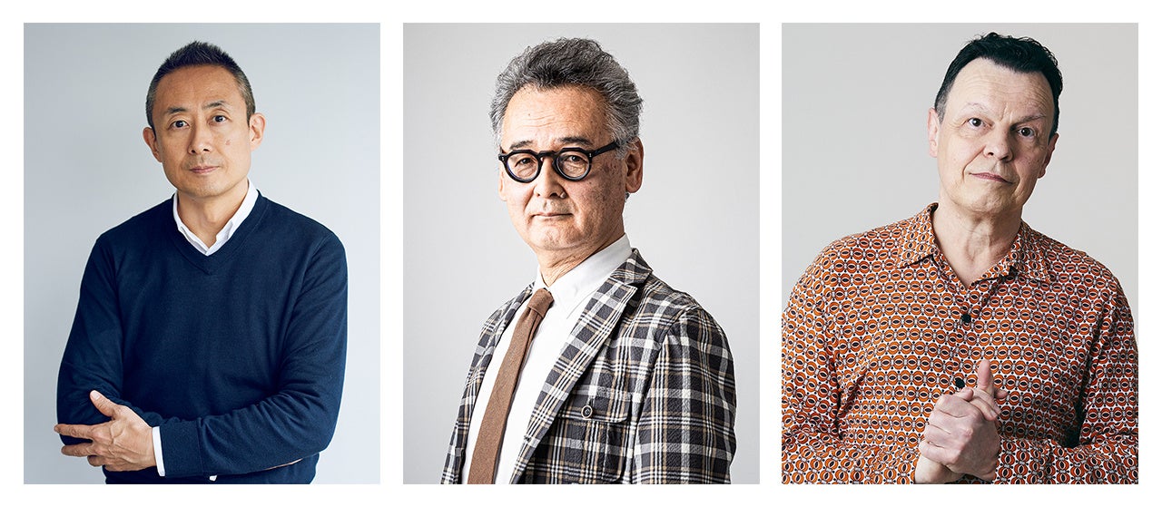 左から：Monotype クリエイティブ・タイプディレクター ⼩林章、 フォントワークス株式会社 書体デザインディレクター 藤⽥重信、同 ヨアヒム・ミュラー゠ランセイ