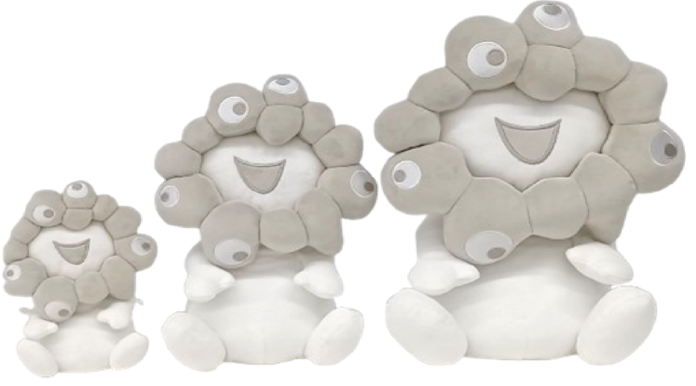 【EXPO2025 公式ライセンス商品】白ミャクミャクの新商品「お手玉風ぬいぐるみ／這型ぬいぐるみ／全身ぬいぐるみポーチ」が新登場