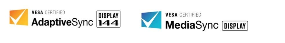 図2：VESA Certified AdaptiveSync DisplayロゴとMediaSync Displayロゴ（提供元：VESA）