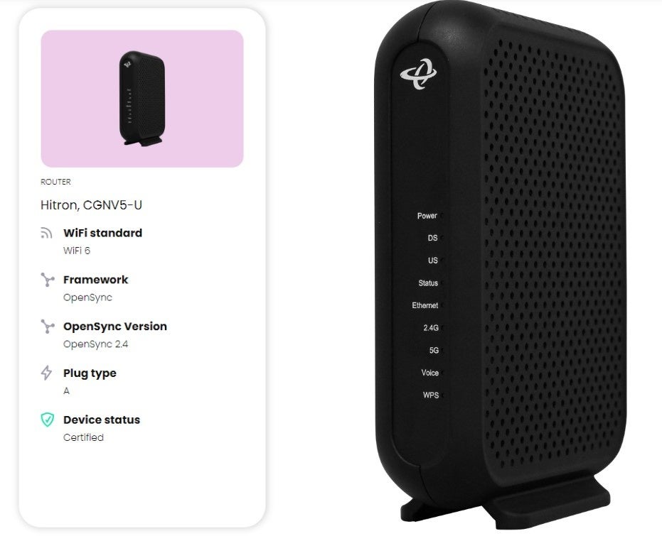 図：アリオンのサポートによりOpenSync®認証を取得したCPE製品（出典：OpenSync公式サイト）