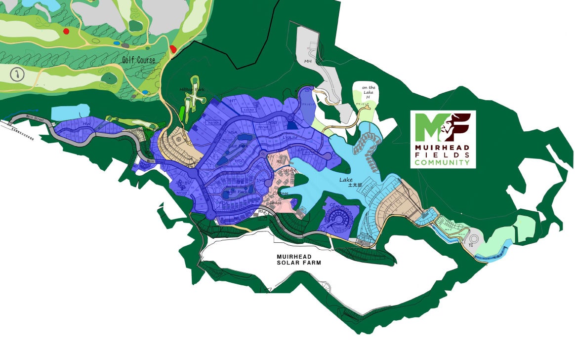 ミュアヘッド・フィールズ　居住エリア「土太郎村」　※青色部分が分譲地