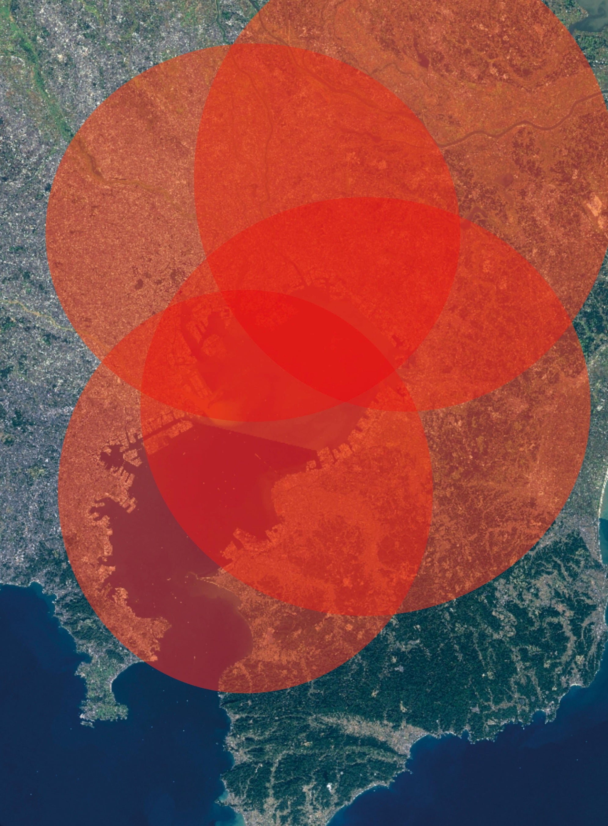 陸上自衛隊首都防空のイメージ　画像／国土地理院の地理院地図より