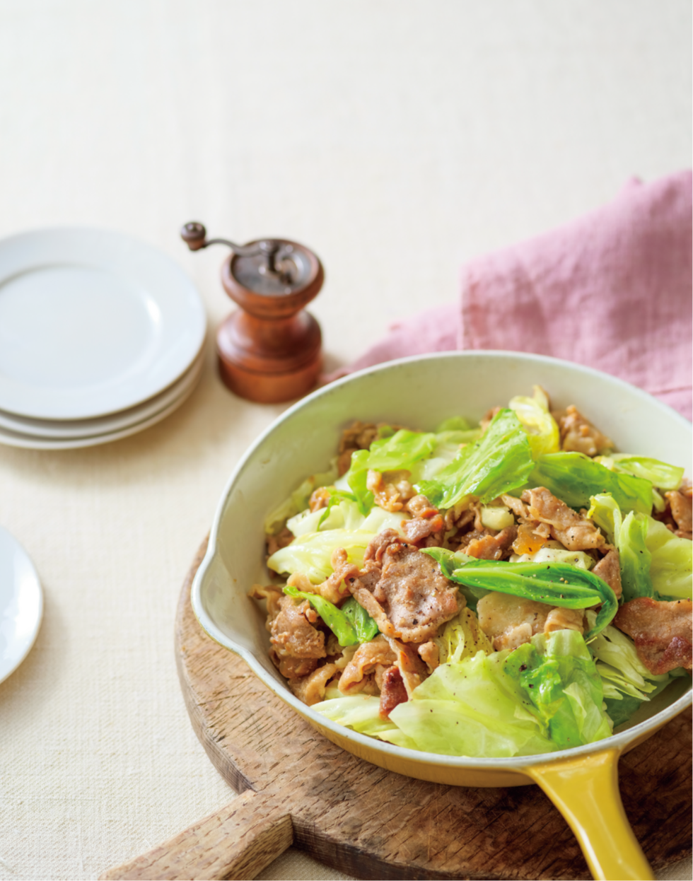 豚こまとキャベツのうま塩炒め