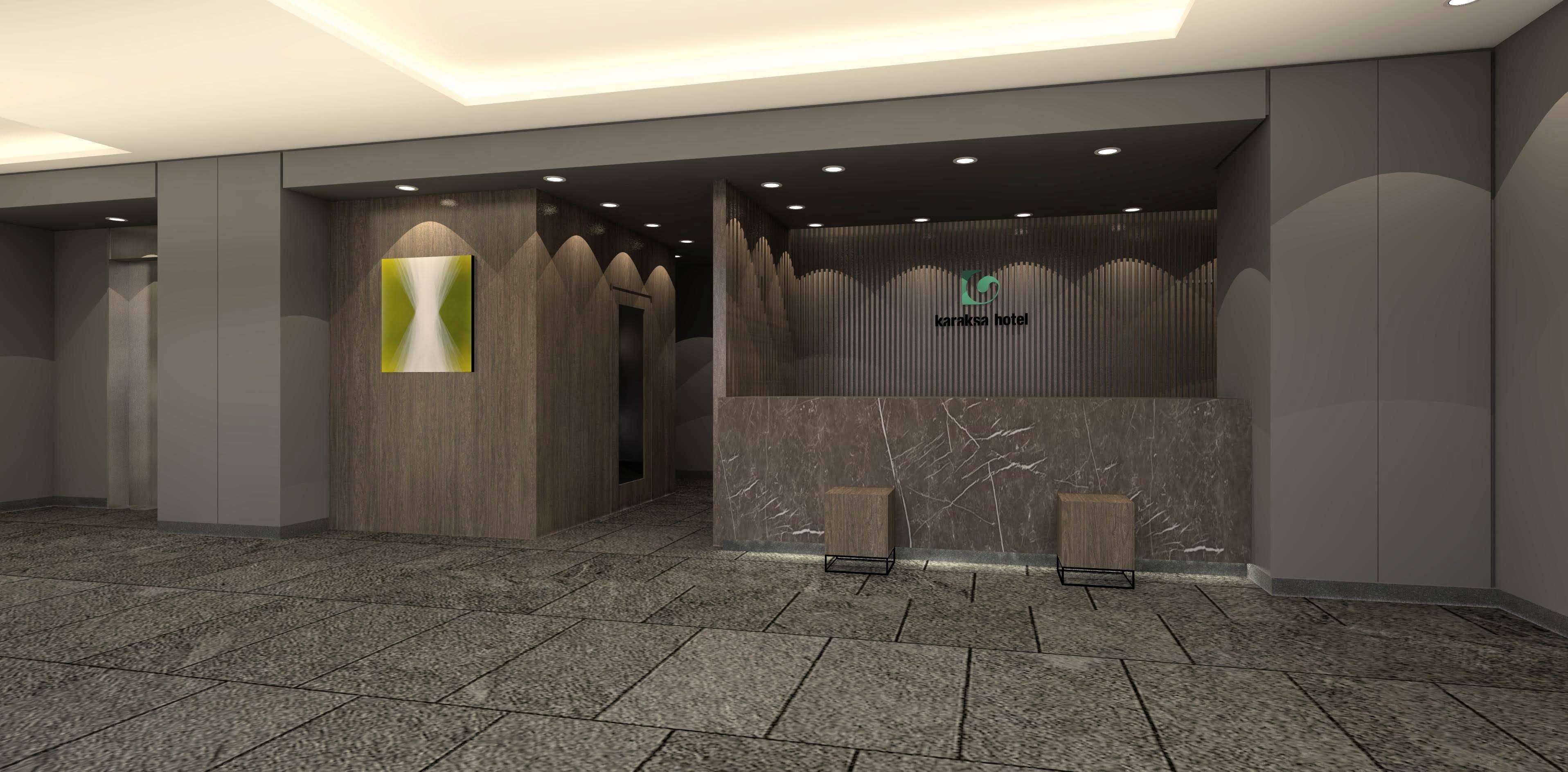 ホテル周辺と調和した雰囲気のロビー（1階）