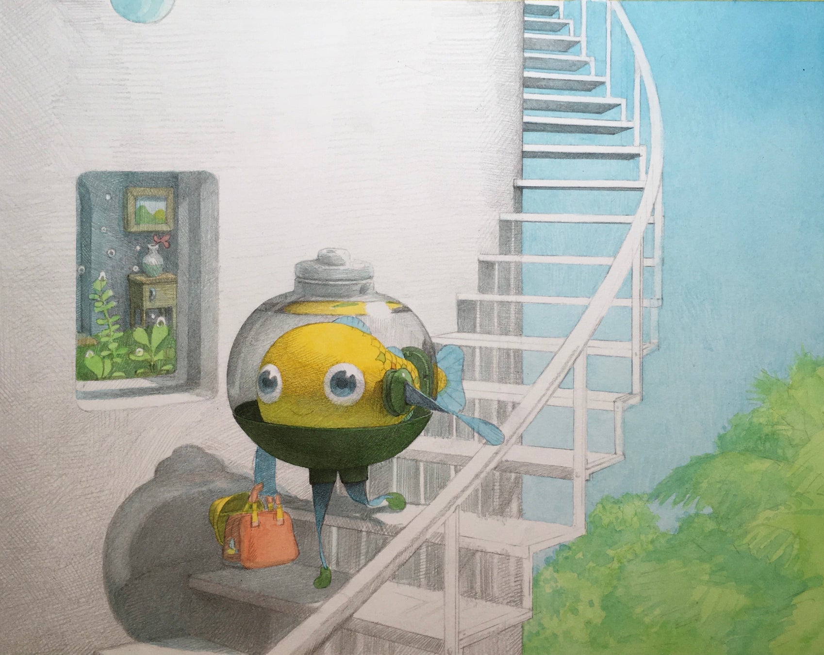 しおたにまみこさんが、ブラチスラバ世界絵本原画展金牌受賞後はじめて手がけた絵本『さかなくん』