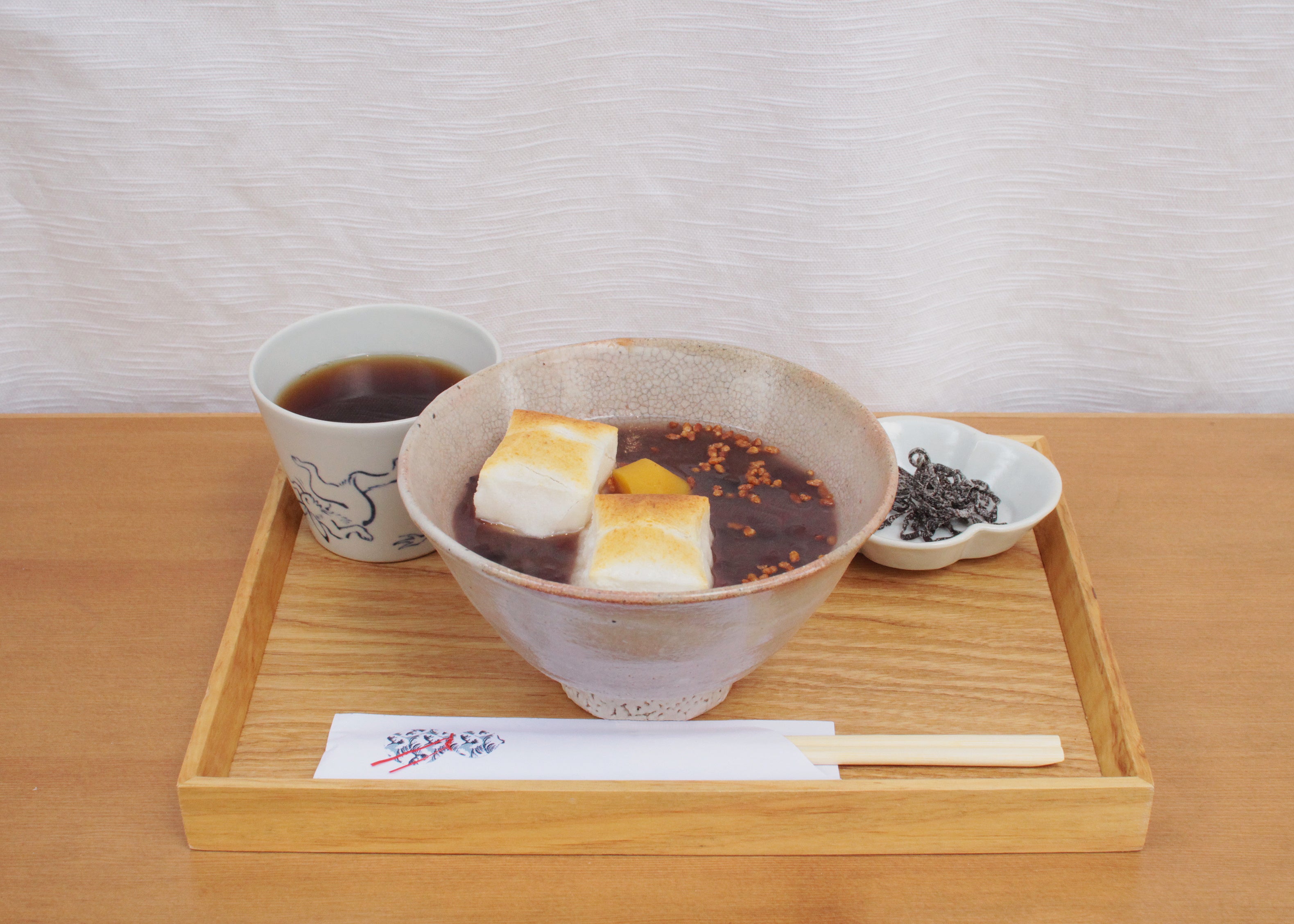 【おしるこ（日本茶・塩昆布セット）】