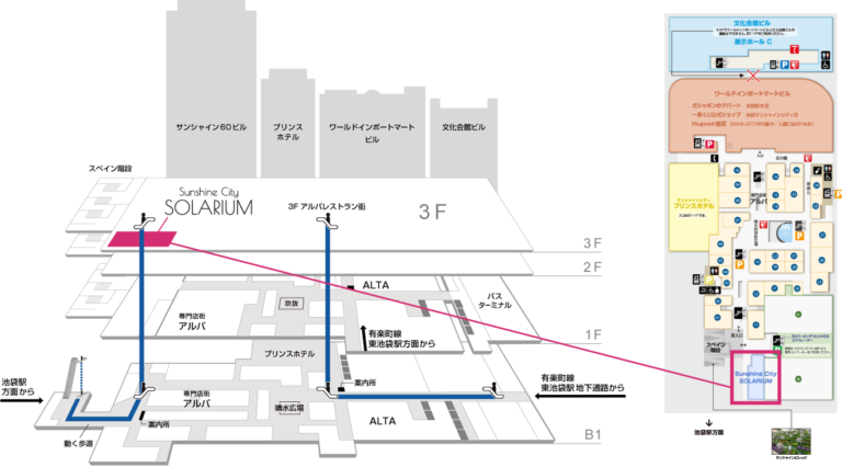 サンシャインシティソラリウム 案内地図