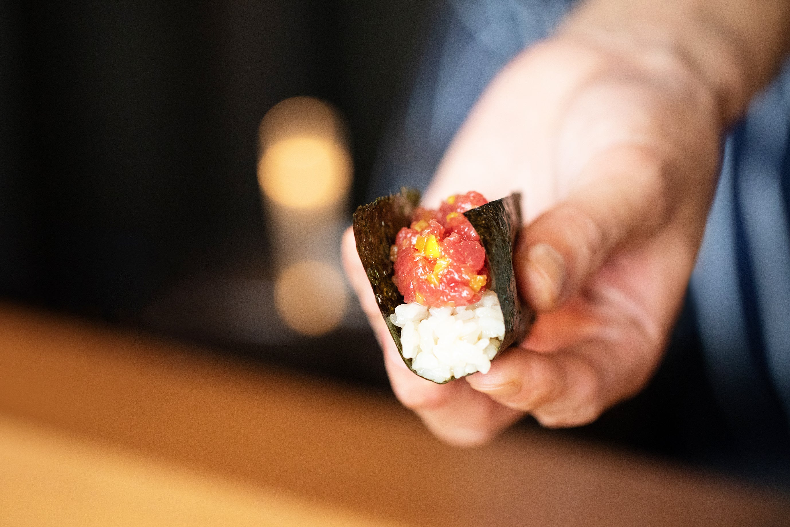 目の前で仕上げるベビーラムのトロタク