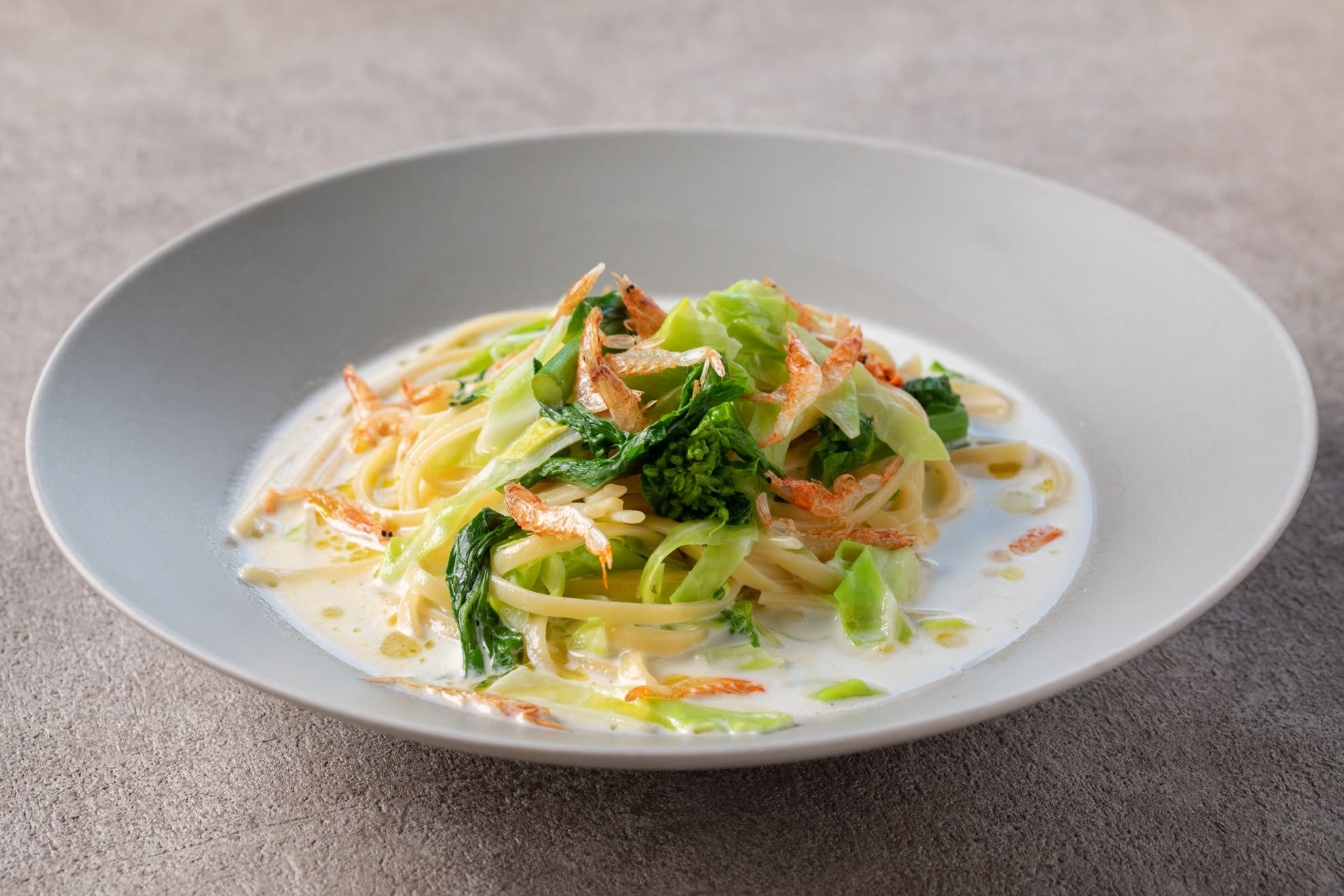 桜海老香るクリームスープパスタ