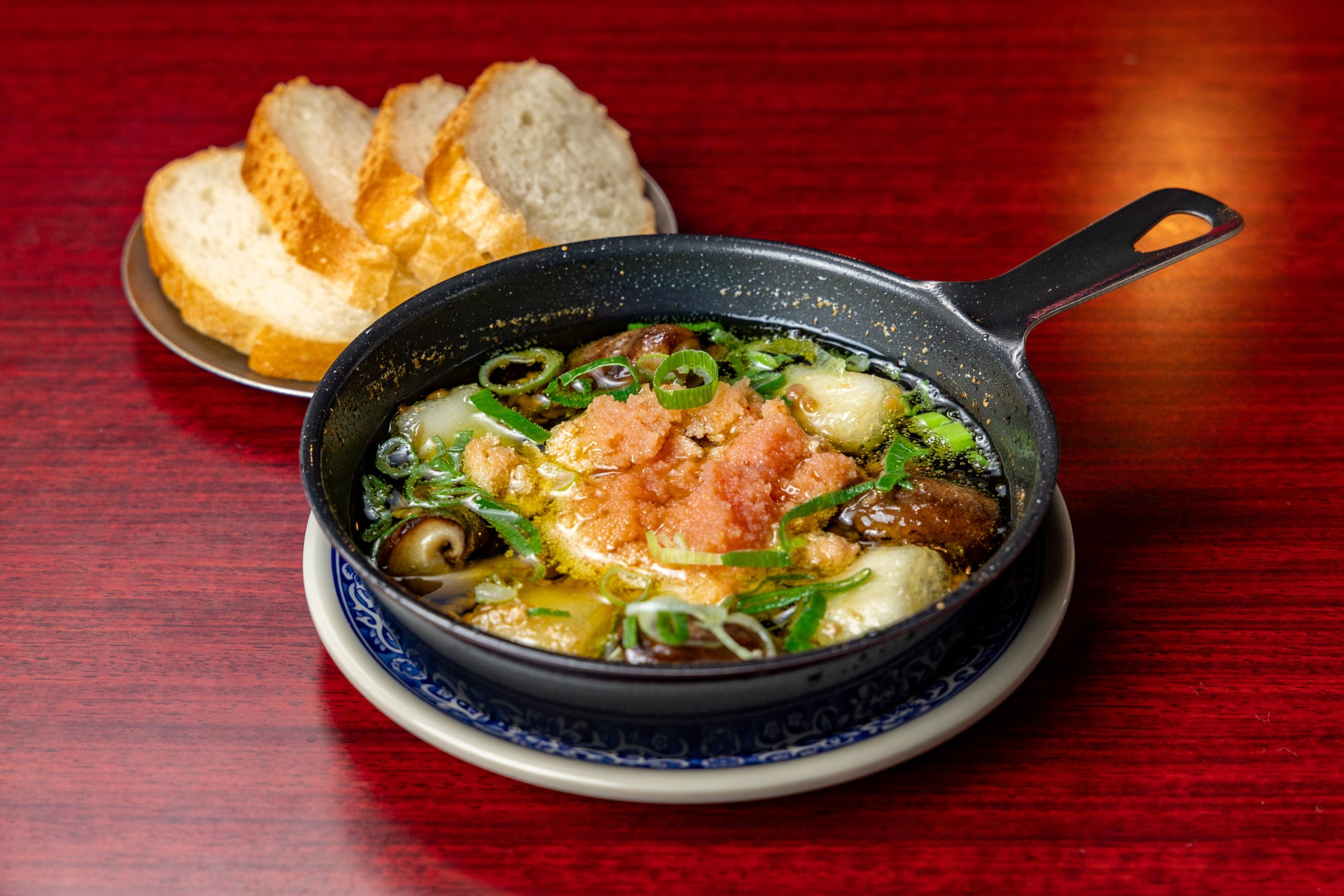 明太子しいたけアヒージョ バケット付き