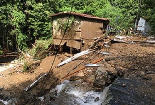 被害を受けた九度山町の様子