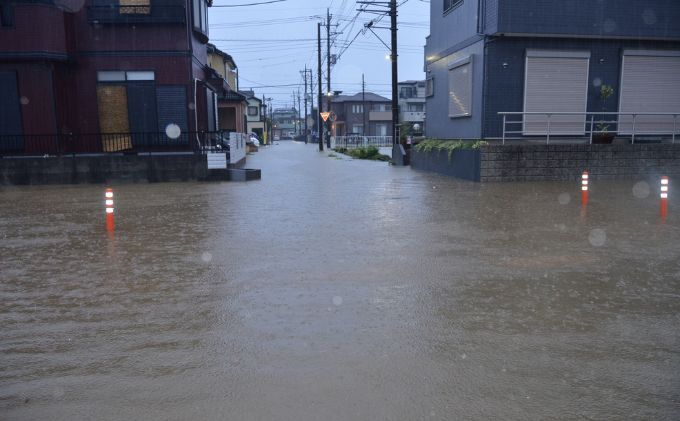 被害を受けた松伏町の様子