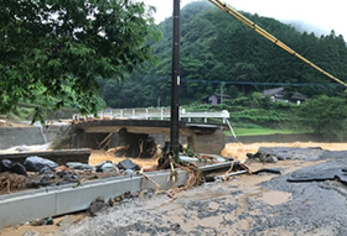 被害を受けた大分県日田市の様子