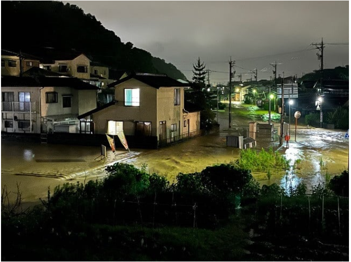 被害を受けた石川県津幡町の様子