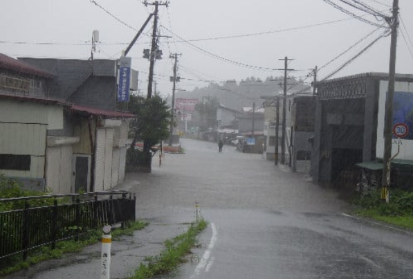 被災した最上町の様子