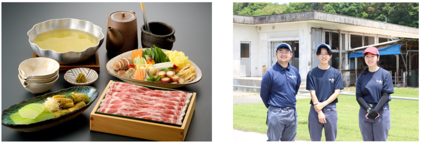 「金の桜黒豚と山科なすの冬瓜鍋」と県立市来農芸高等学校　生物工学科3年生の生徒