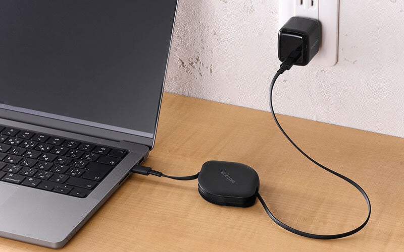 エレコム、必要な長さに調節できるスリムな巻き取り式USB Type-Cケーブル2タイプを発売|取扱サイト