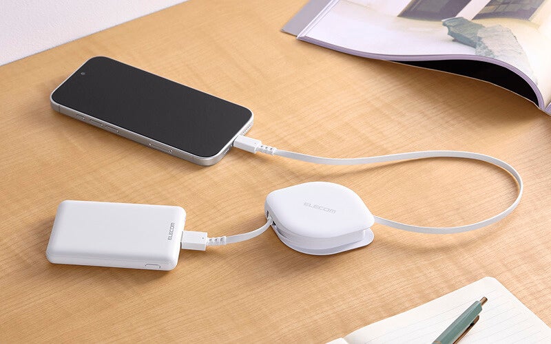 エレコム、必要な長さに調節できるスリムな巻き取り式USB Type-Cケーブル2タイプを発売|取扱サイト