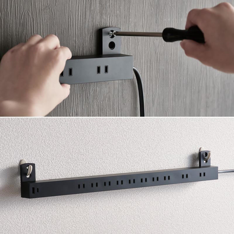 ▲ 脚パーツのネジ固定穴を使って、壁面などに固定可能