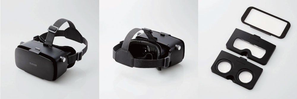 ヘッドバンドは調整可能。VR動画用、2D映像用の交換レンズとサイズ切り替えアダプターが付属