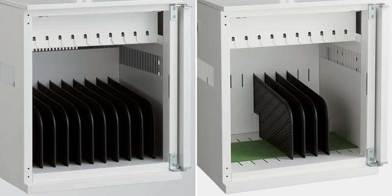 ▲ 着脱可能な仕切り板が付属。必要な数だけにカスタマイズ可能