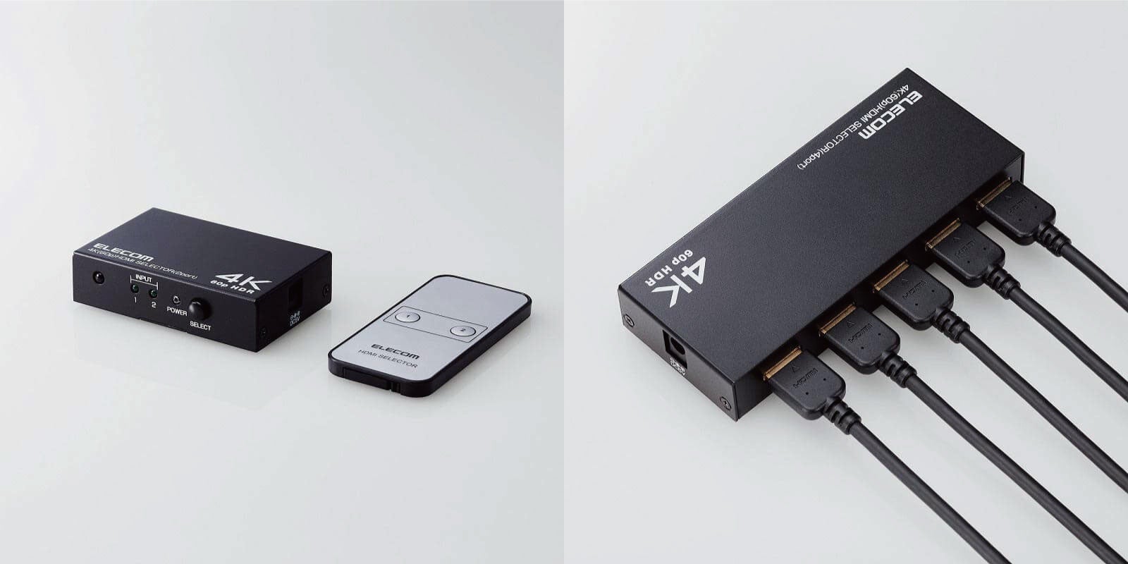 ▲ 専用リモコンが付属し、 手元で簡単に切り替え可能