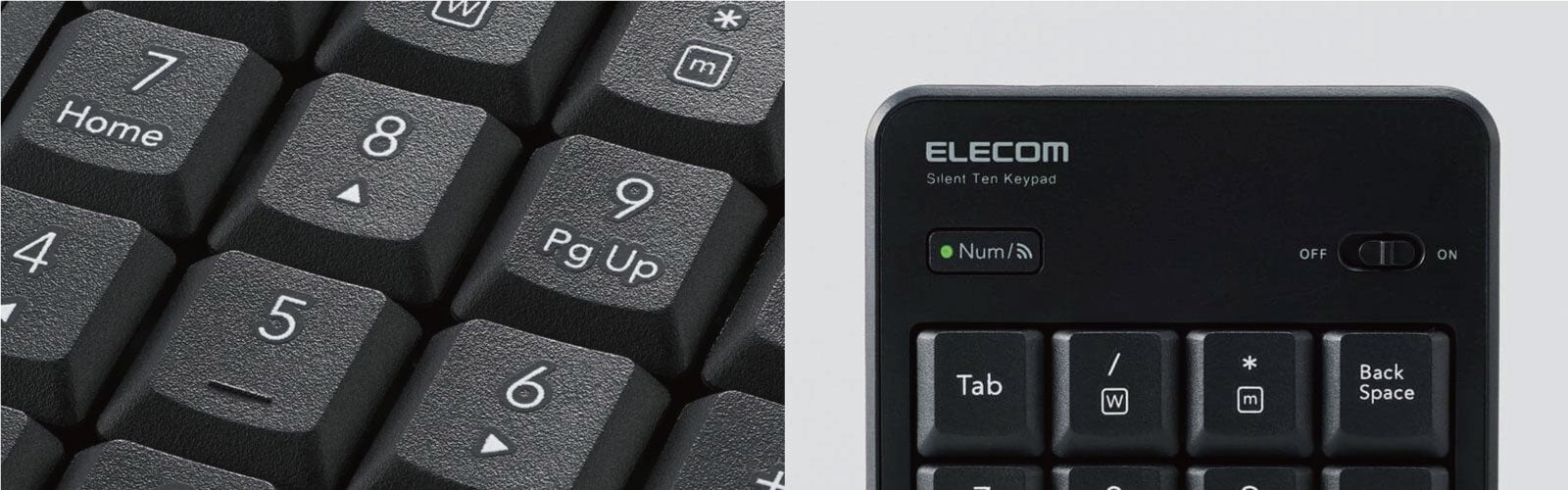 ▲ NumLockのオンオフを確認できるLEDランプを装備