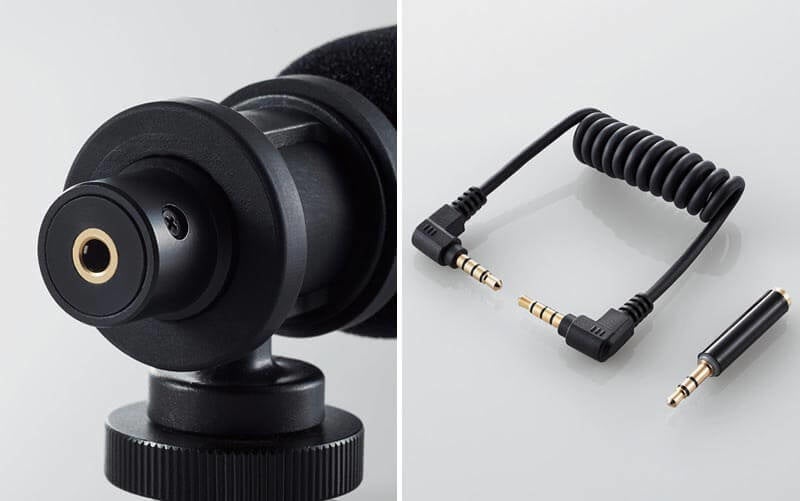 ▲ φ3.5mm4極ミニプラグを採用し、 スマホに最適なφ3.5mm3極変換アダプターも付属