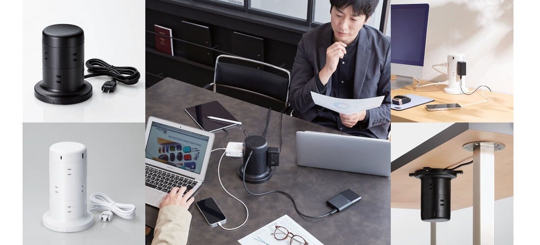 Amazon.co.jp: YUNDOO 電源タップ タワー 3Pプラグ コンセント