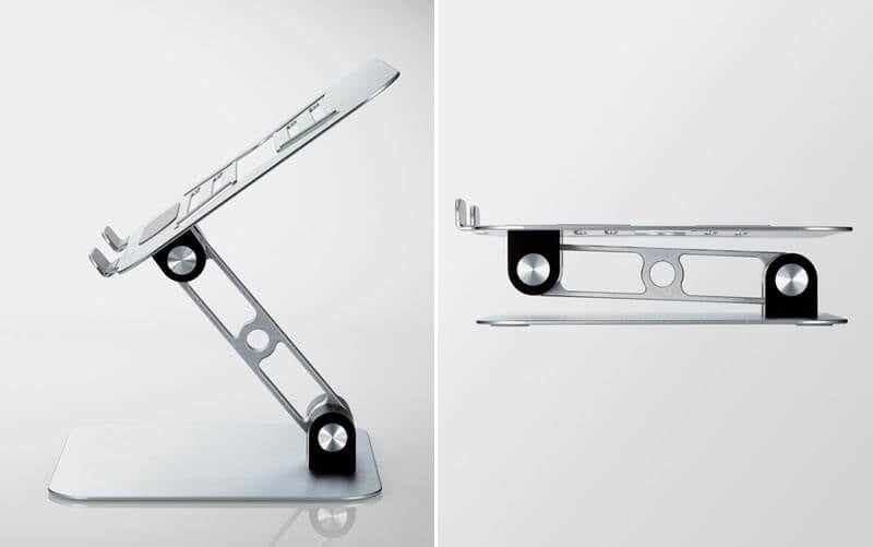2つの軸でお好みの角度に調節可能