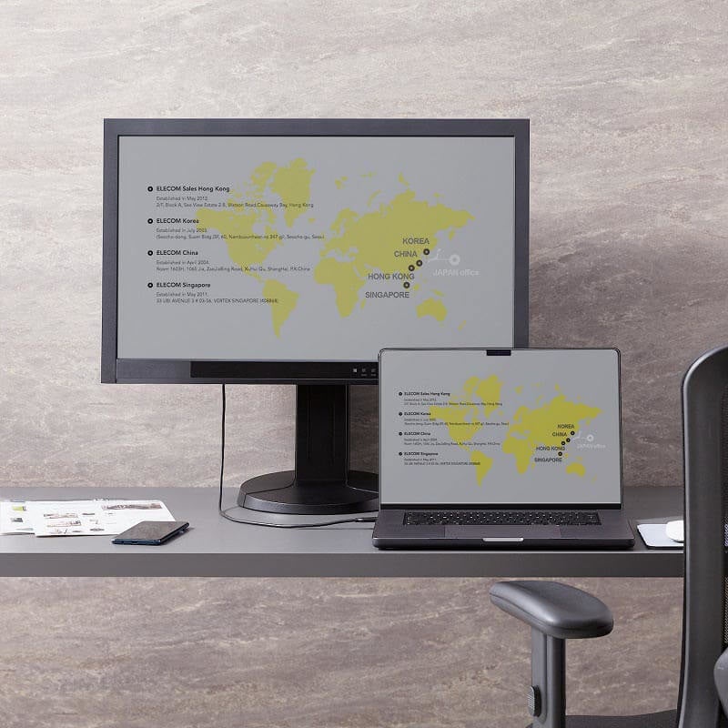 パソコンの画面と同じ内容を 接続先のディスプレイに表示する 「ミラーリング」に対応