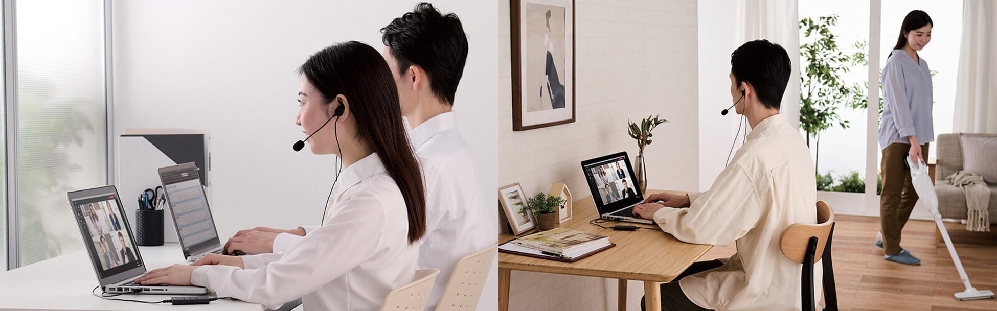 隣席に作業をする人がいても、 作業音を気にせず会話可能