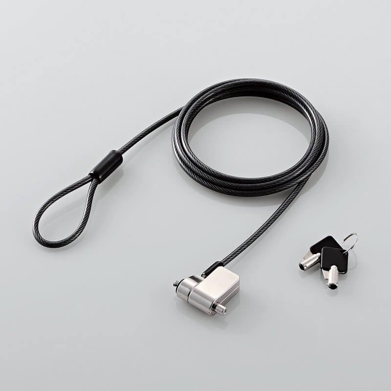 シリンダー錠付きワイヤーと鍵×2本のセット